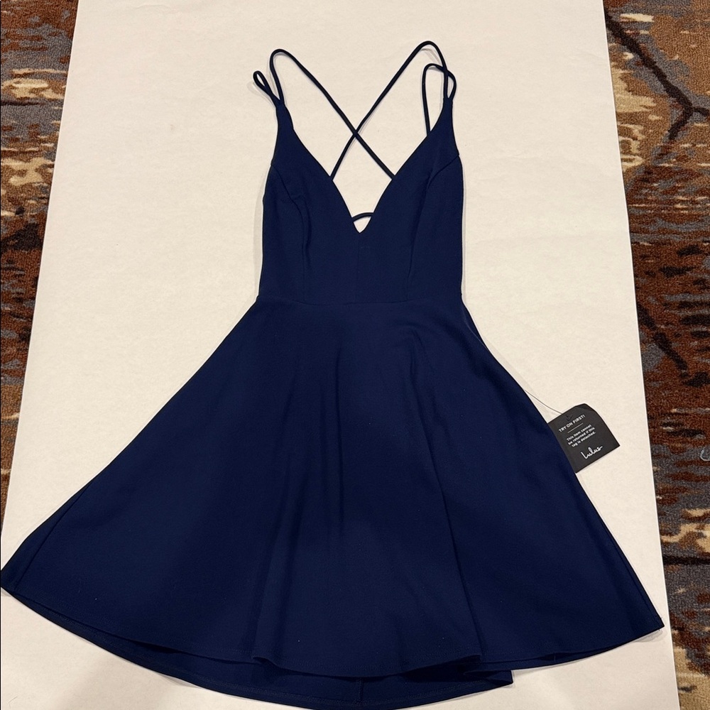 Lulu's Midnight Blue Backless Dress (BRAND NEW WITH TAGS)